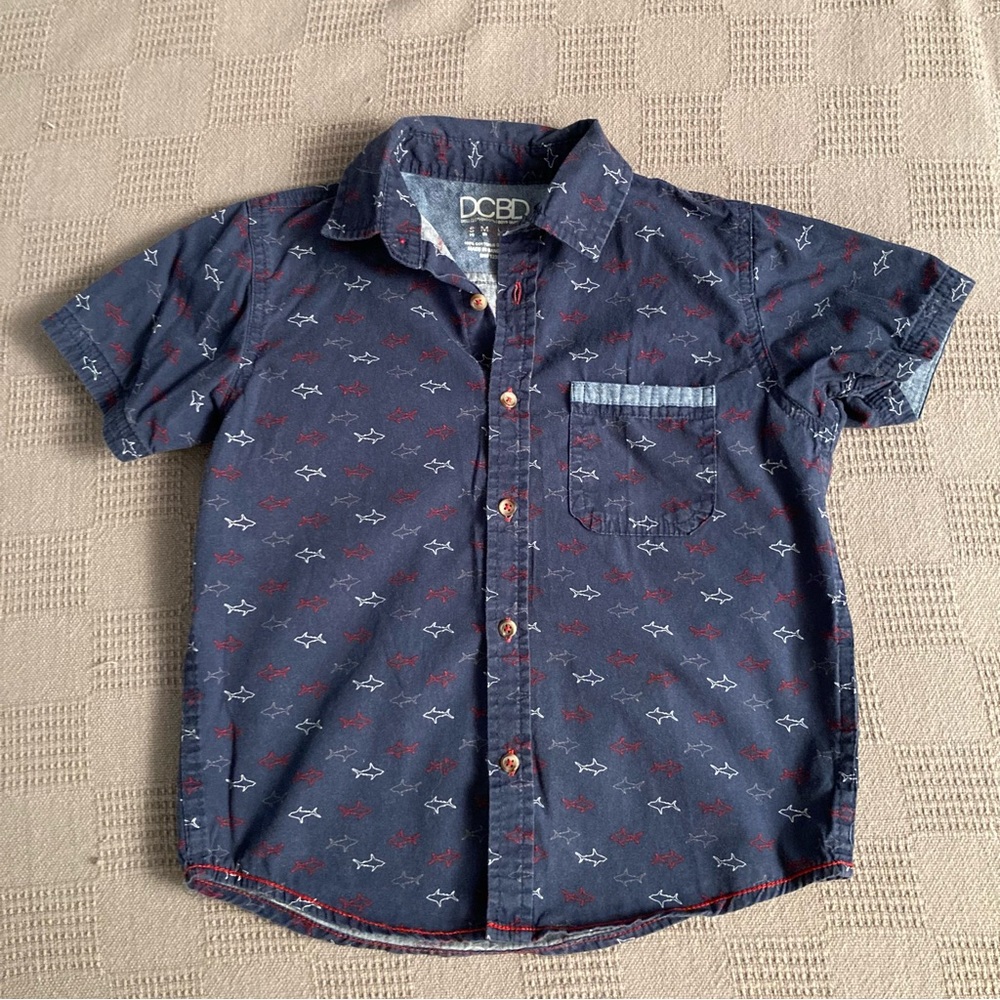 Boys Shark Button Down
